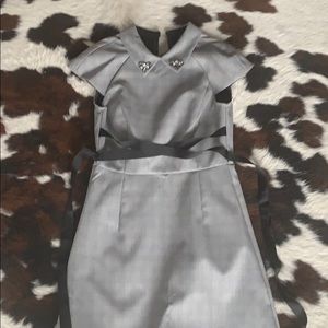 Zara patterned dress with Peter Pan dress.